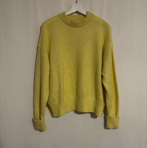 Pilcro Anthropology Sweater XS Yellow Crew Neck Stretch Crew Neck Boho